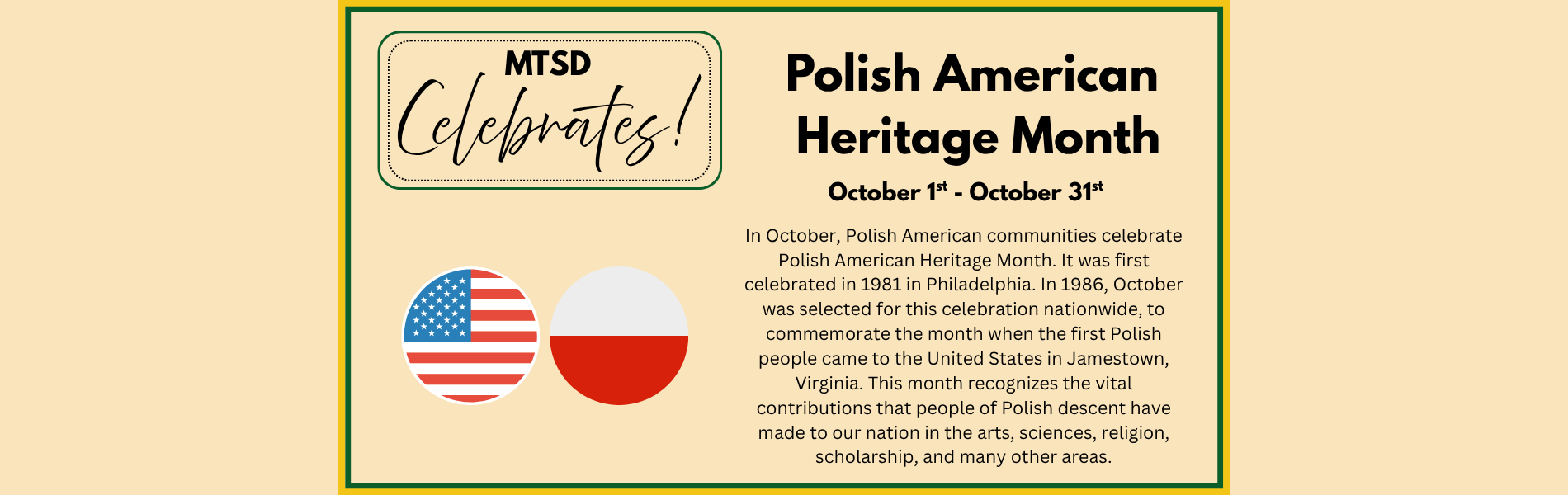 MTSD Celebrates Polish American Heritage Month
