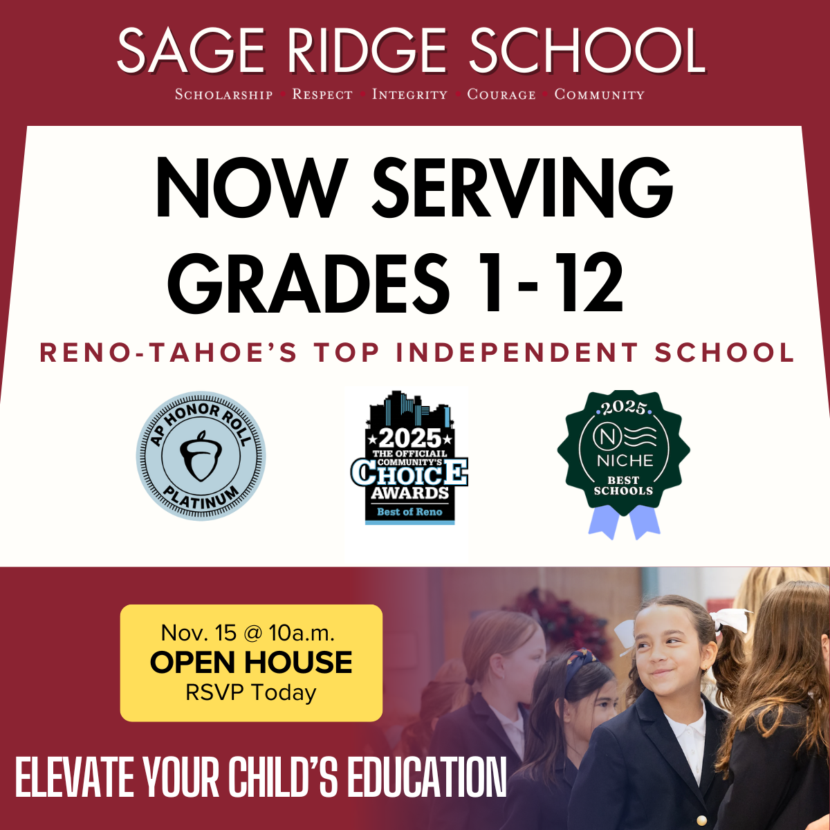 Sage Ridge School Expands to Serve Grades 1-12 | Details