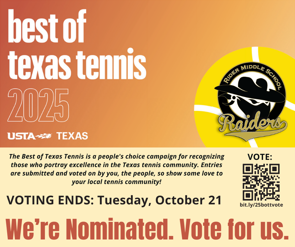 Fvs Rider 🎾💛 Rider Middle School Tennis is up for an award! 💛🎾 | Athletics News ...