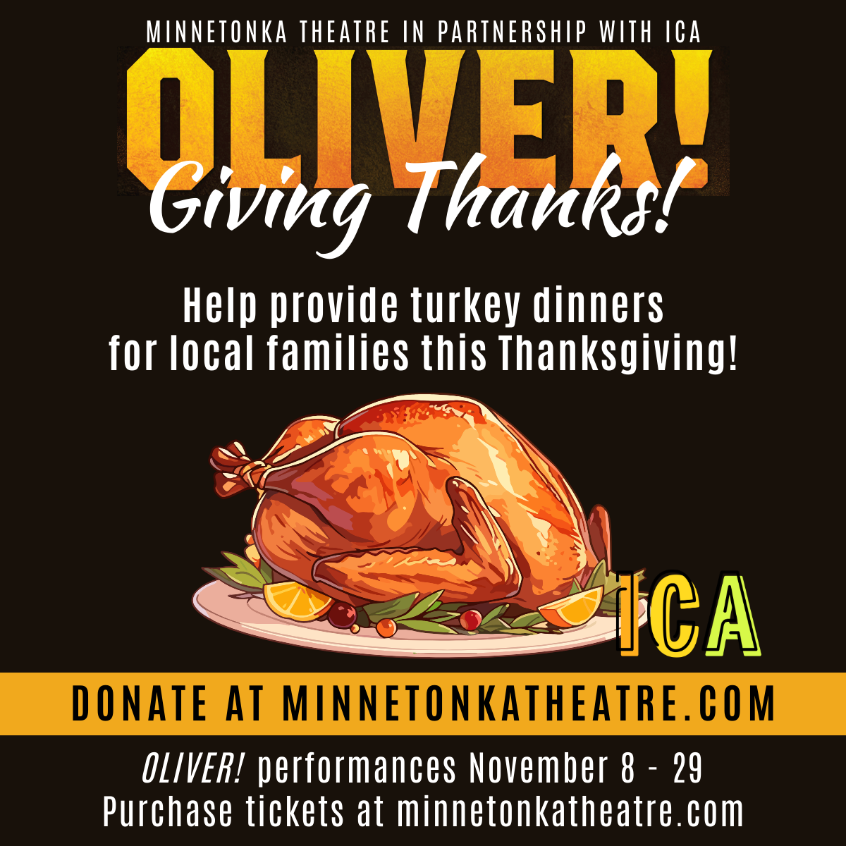 Minnetonka Theatre and ICA partner to provide turkey dinners for
