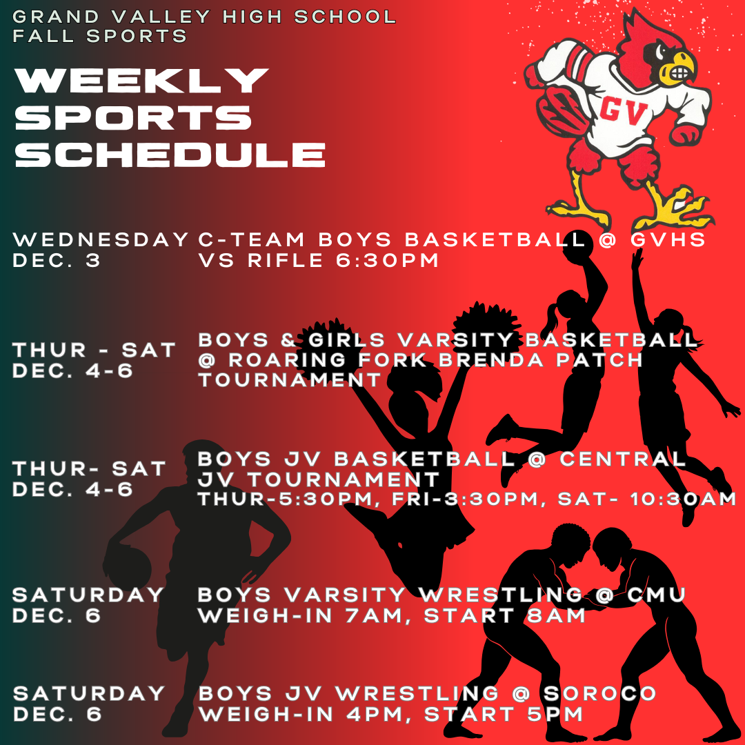 GVHS Weekly Winter Sports Schedule W1 | News Information