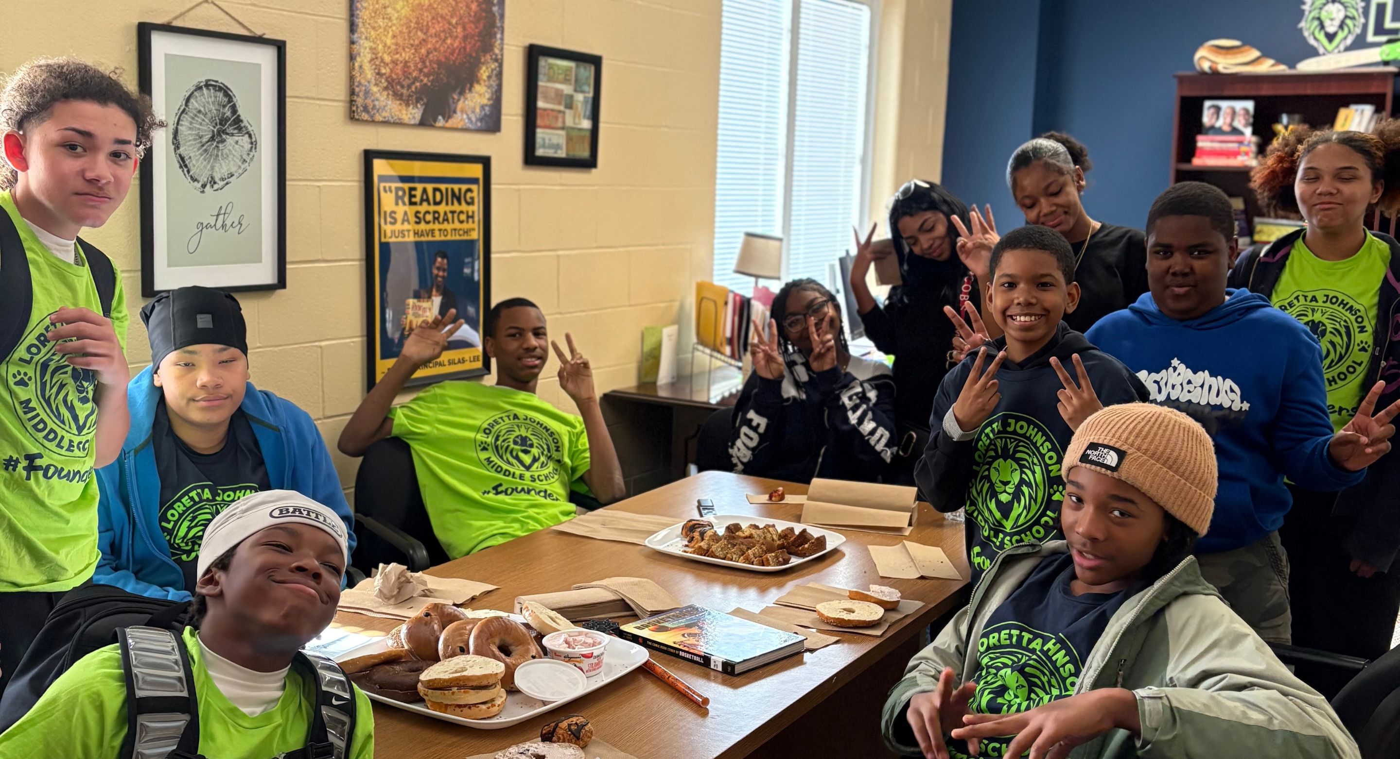 LOJO Student Ambassadors enjoying breakfast in the principal's office. 25-26 SY.