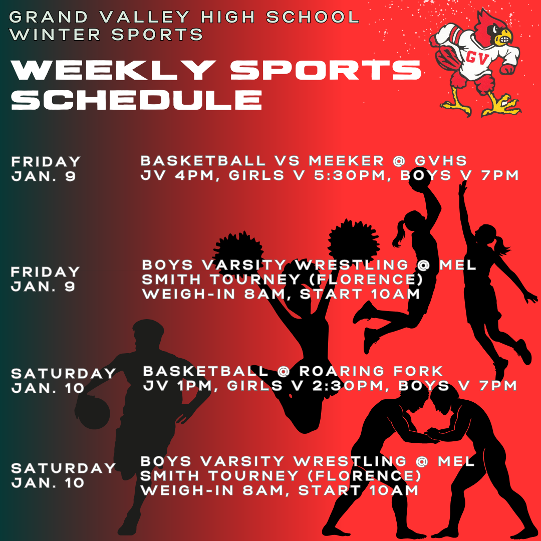 GVHS Weekly Winter Sports Schedule W3 | GVHS News Information