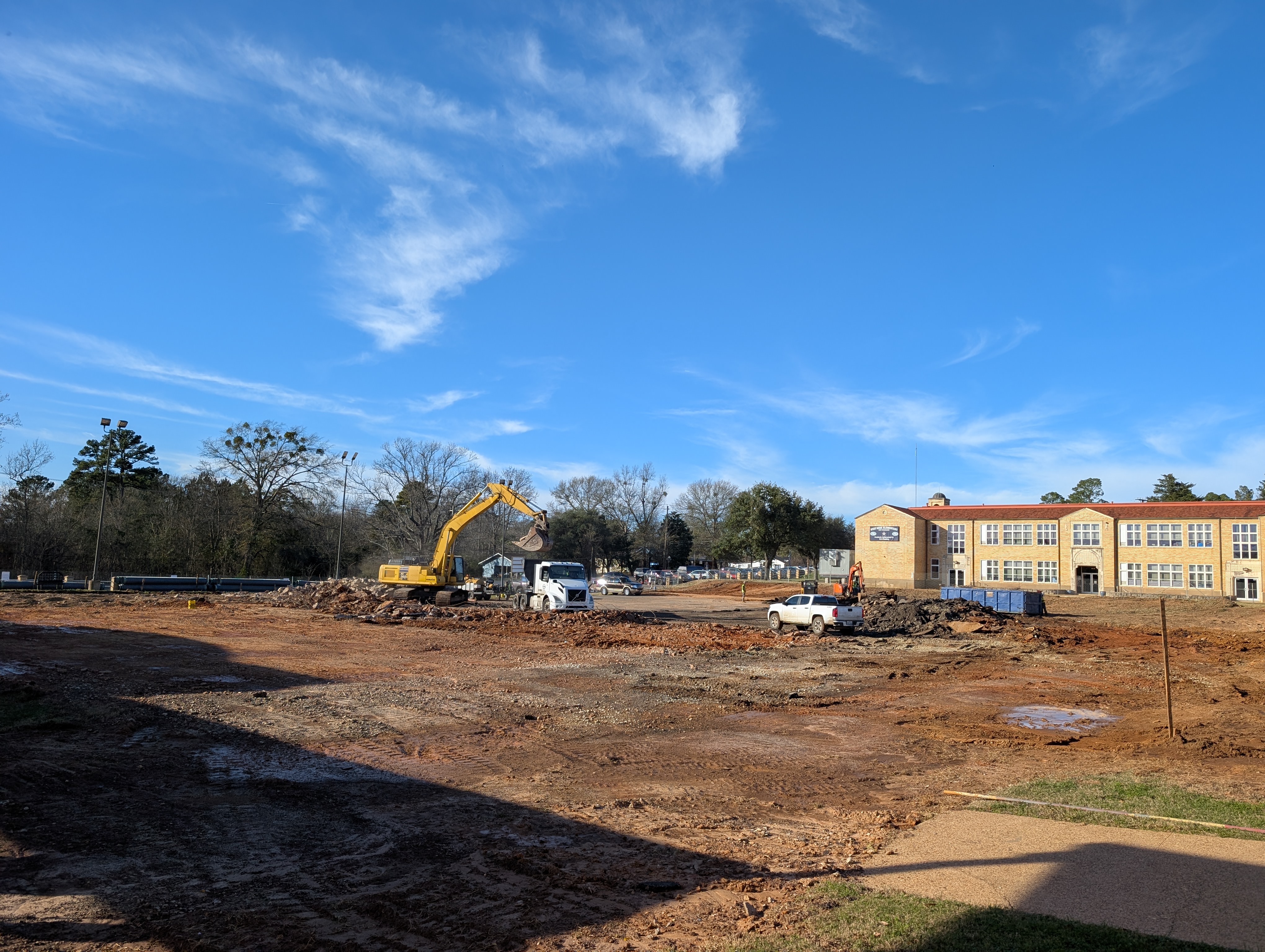 Construction work on the new West Rusk Elementary school