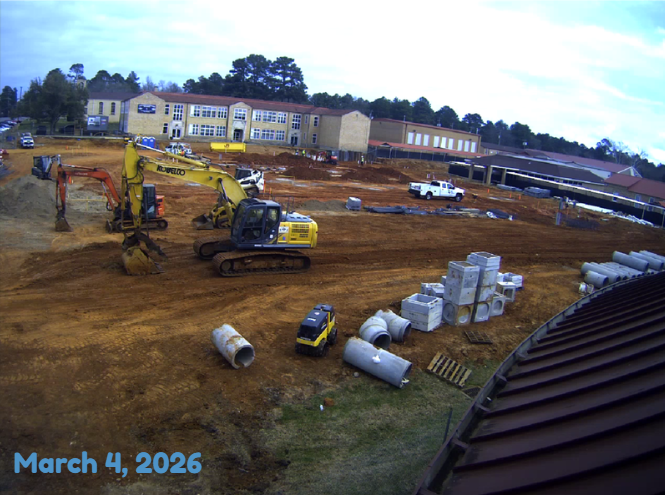 Construction on the new West Rusk Elementary on March 4, 2026