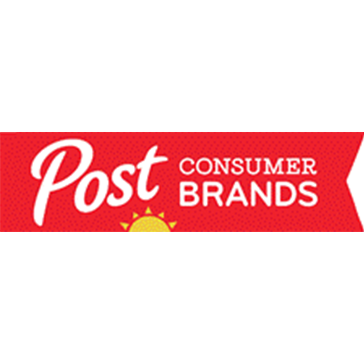 The image displays the "Post Consumer Brands" logo, which features the company's name in large white text against a bright red background.