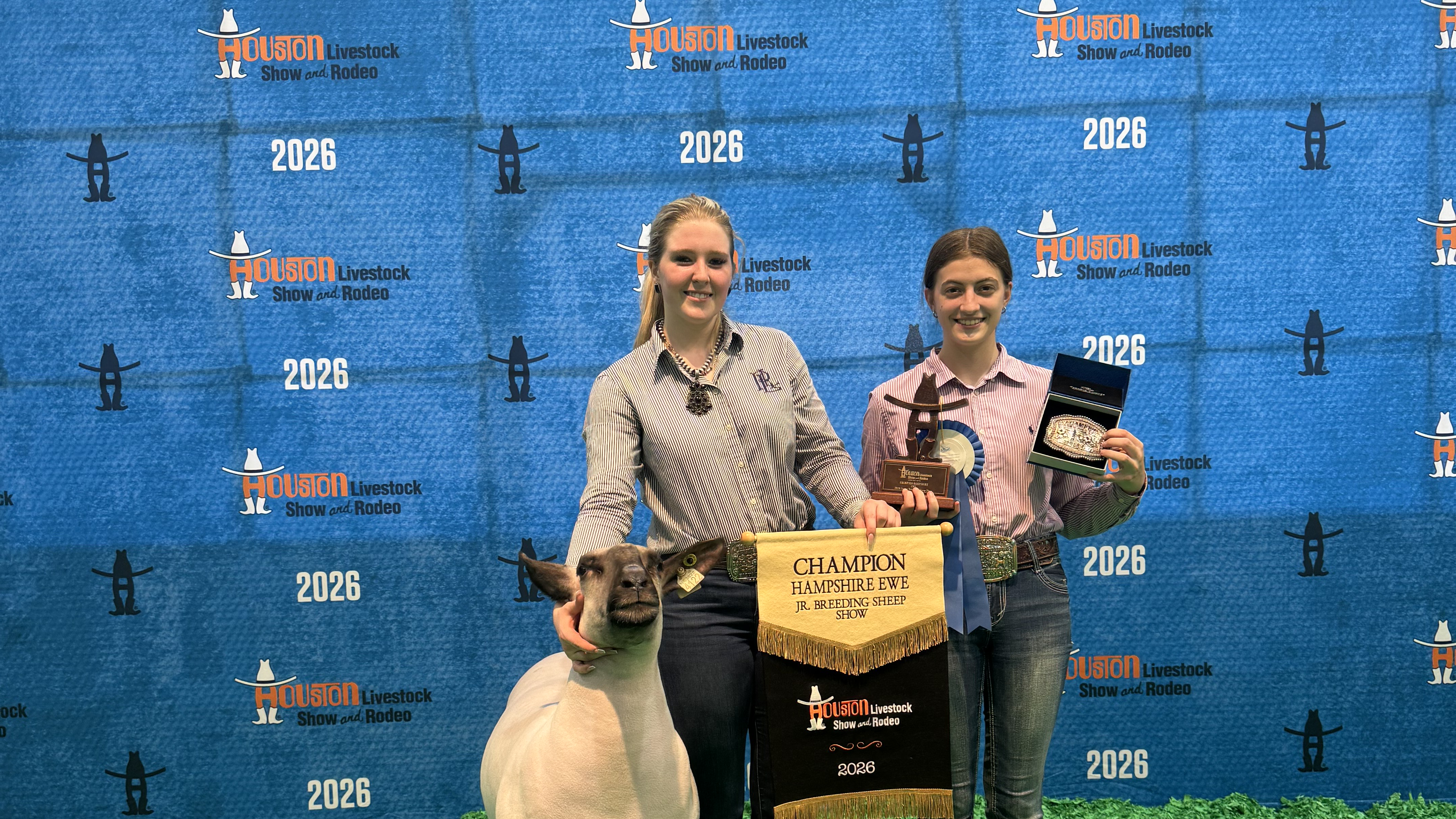 Two West Rusk High School students at the Houston Livestock Show