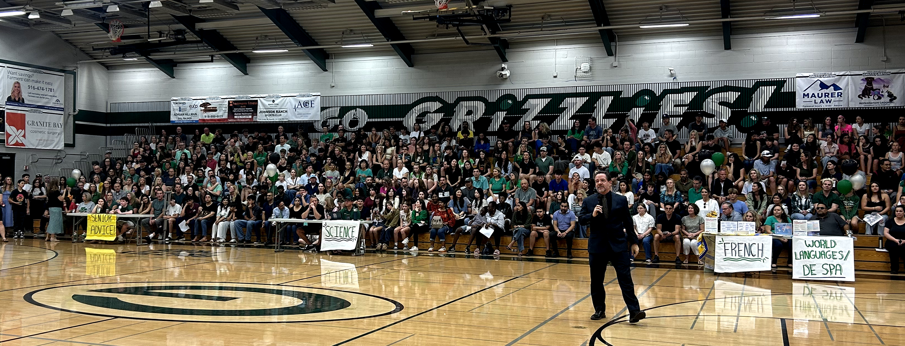 Future Grizzlies Night Principal speaking to incoming freshmen 2026