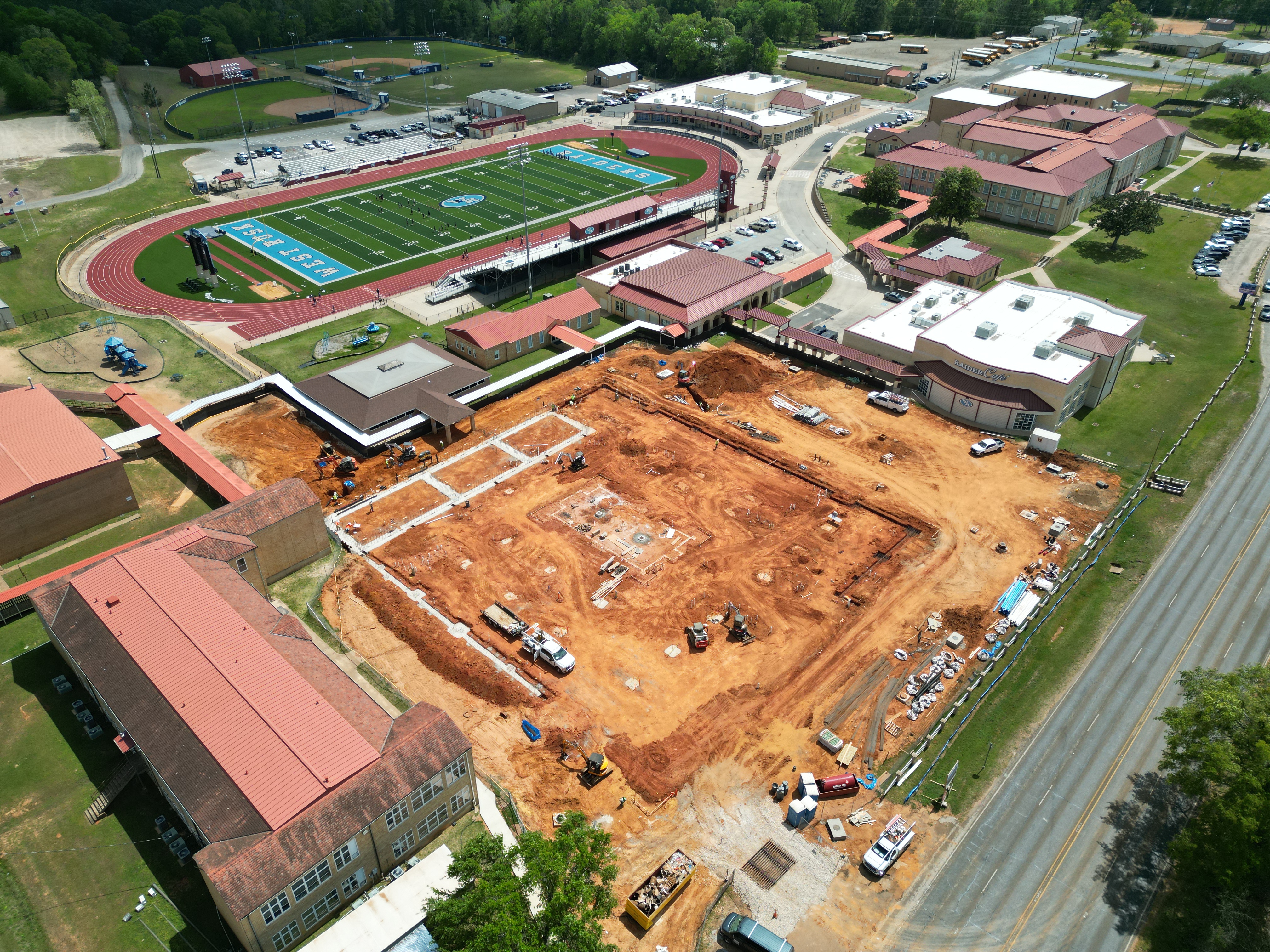 Construction work on the new West Rusk Elementary school-March 31, 2026