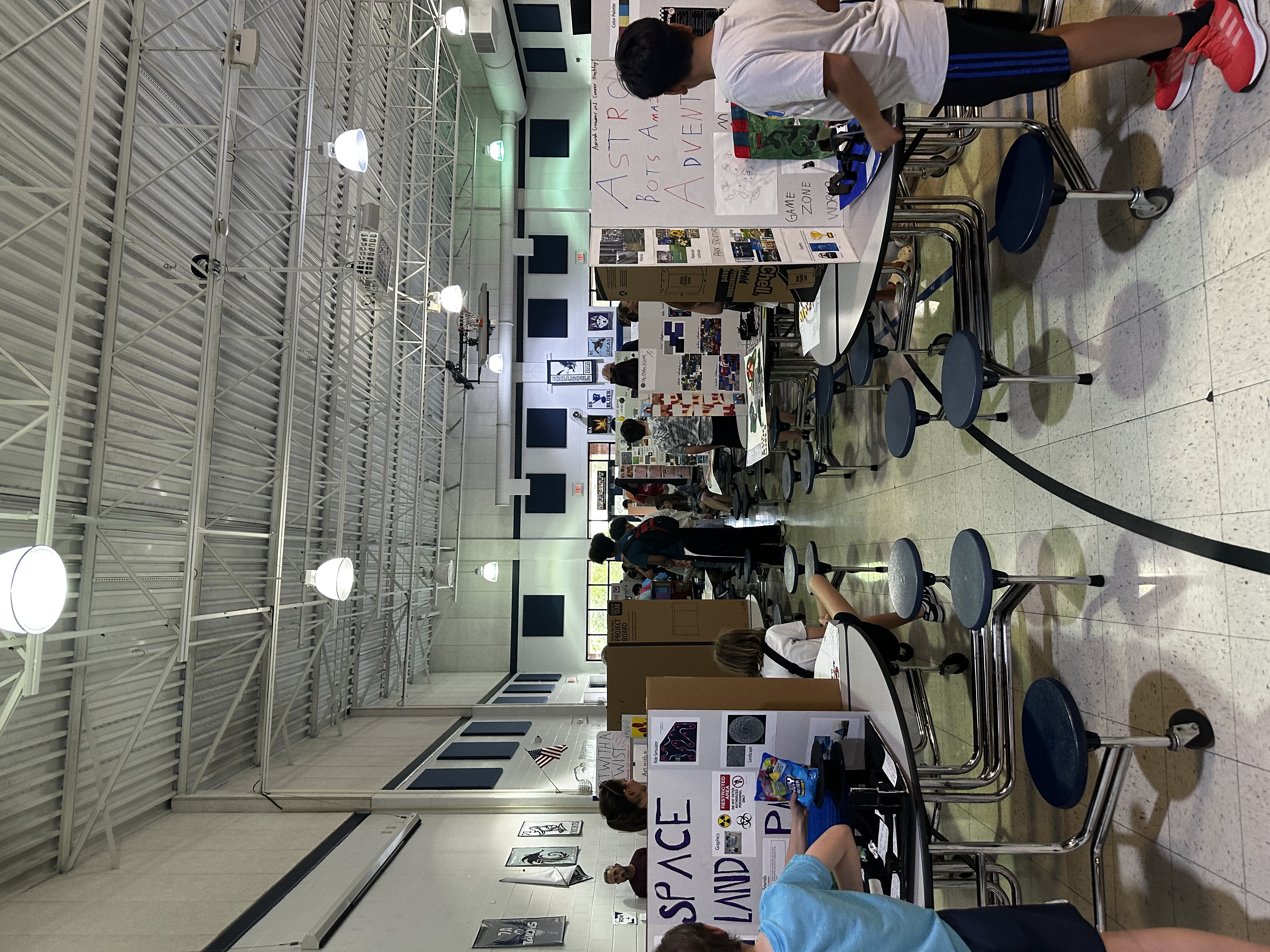 The Frontier Middle School cafeteria was packed full of students showing off their projects and receiving feedback from families and parents.