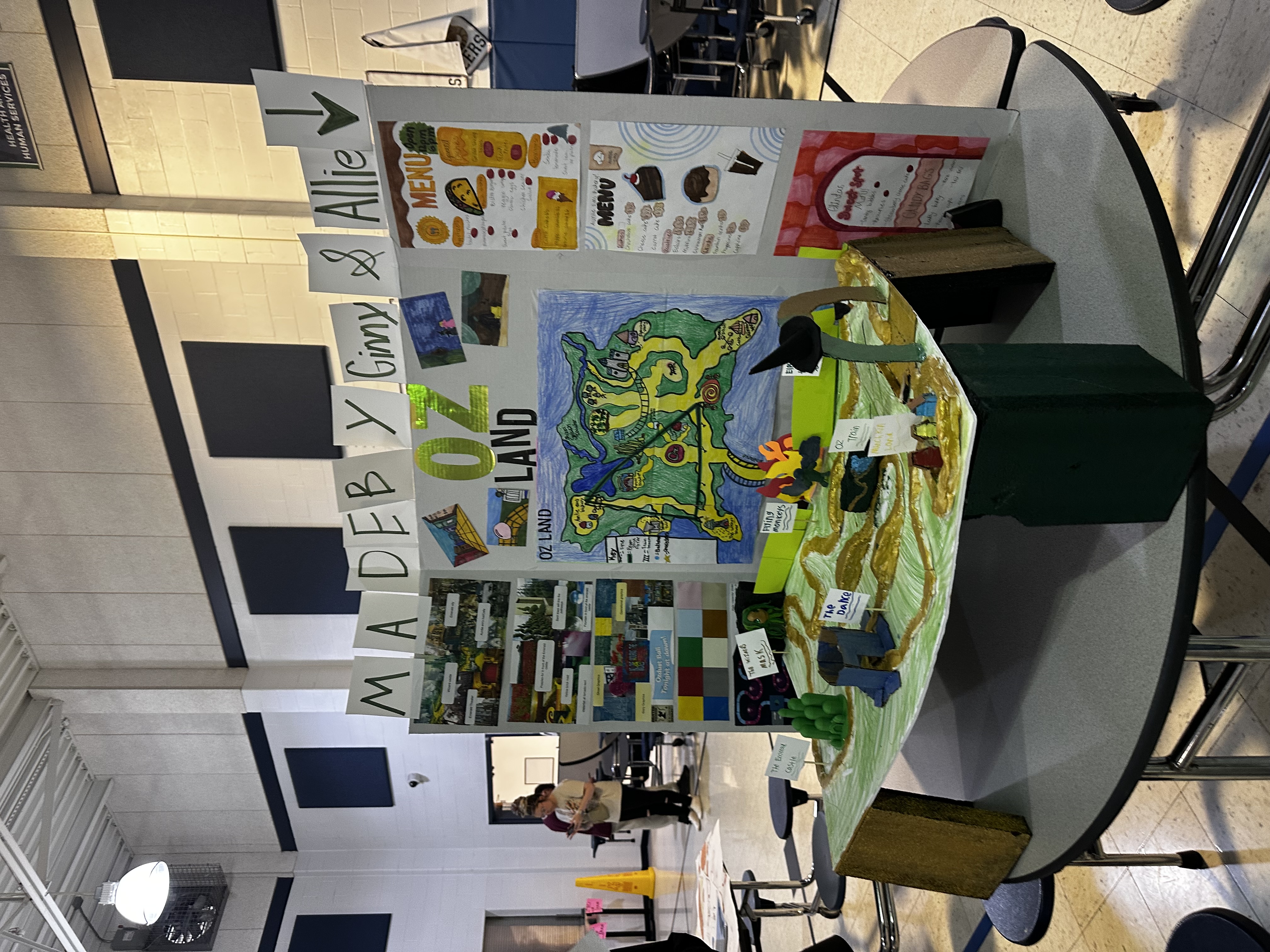 Students showing off their Amusement Park project at Frontier Middle's Independent Project Night