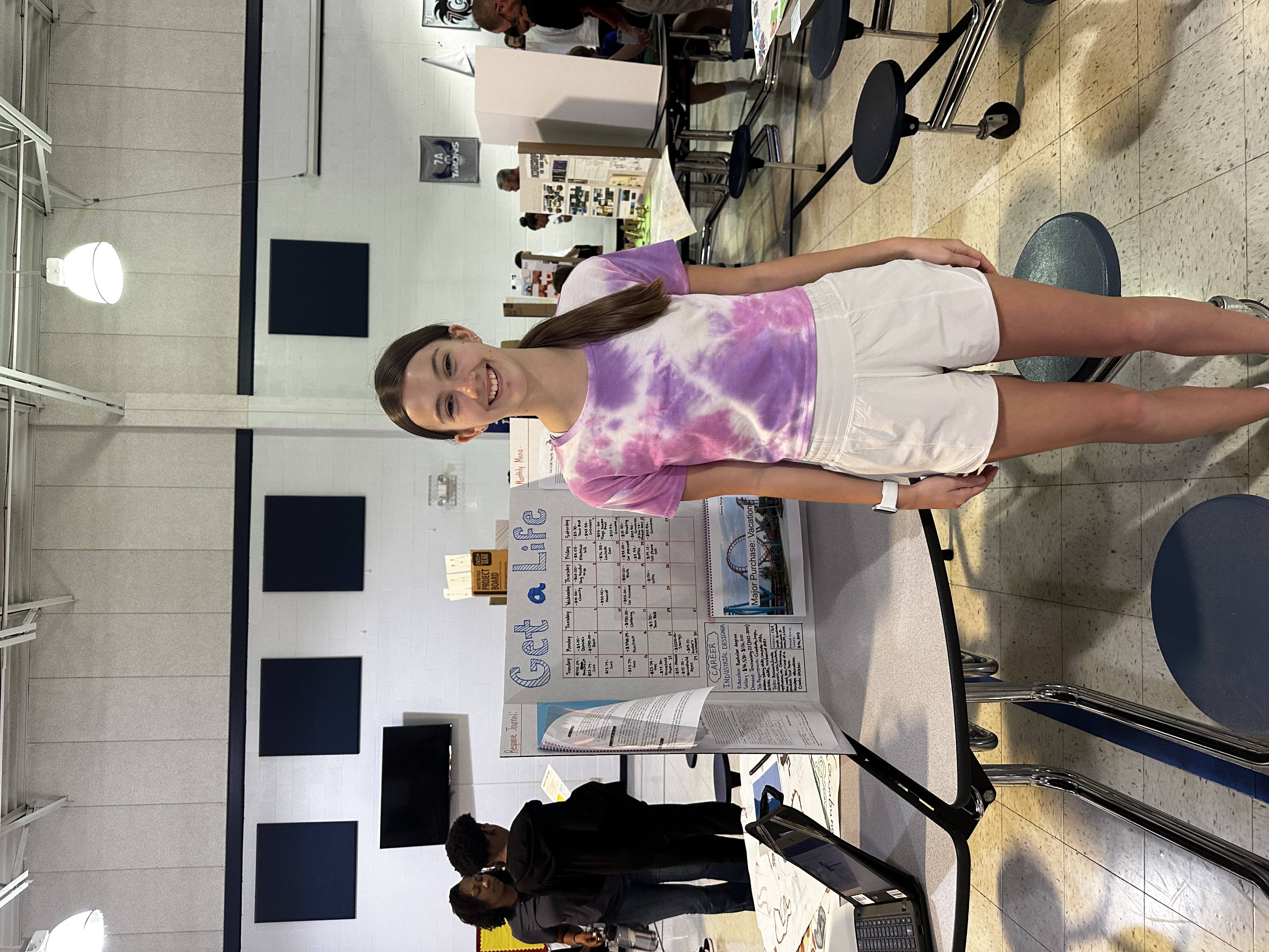 Students showing off their projects at Frontier Middle's Independent Project Night