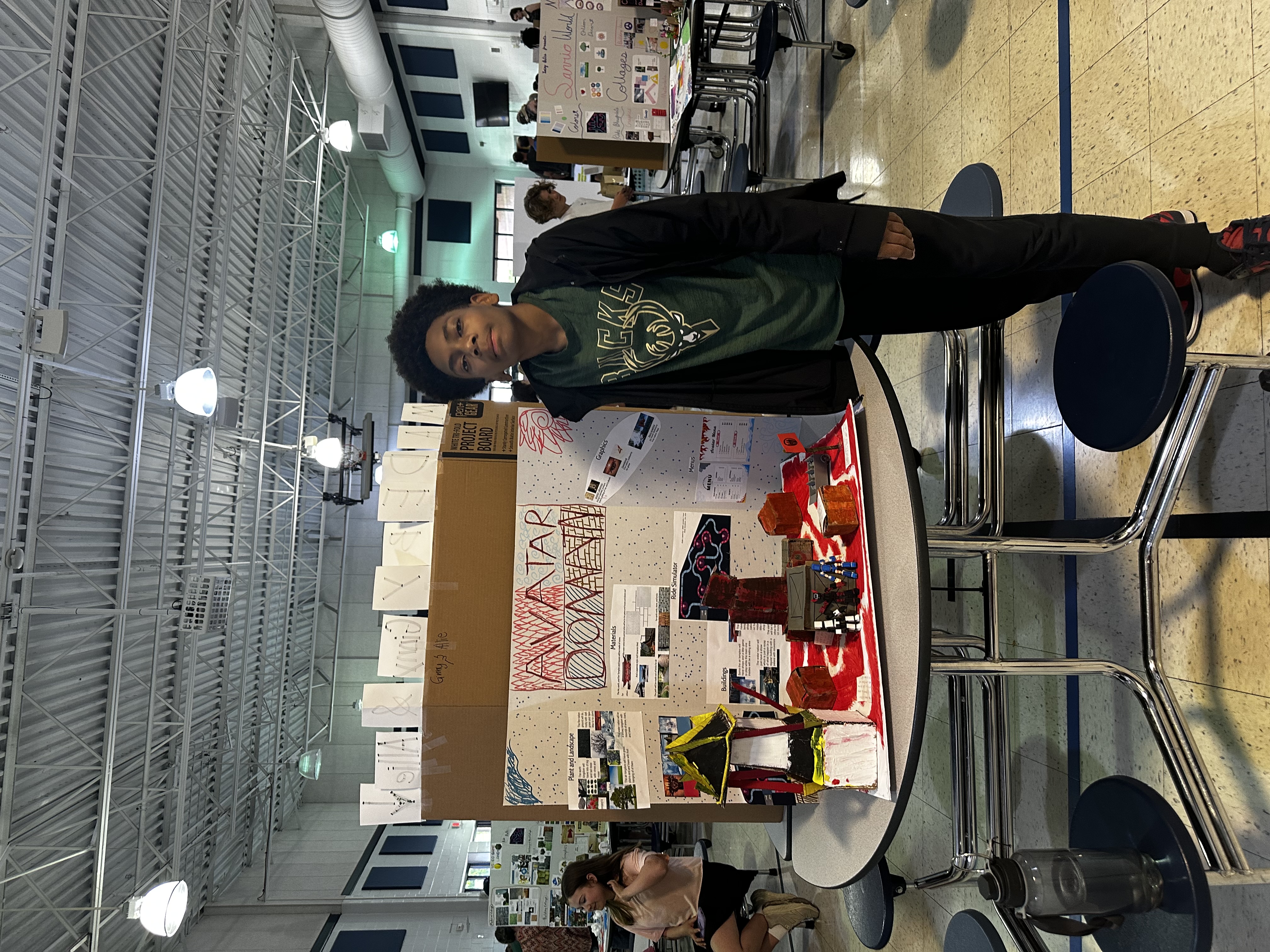 Students showing off their project at Frontier Middle's Independent Project Night