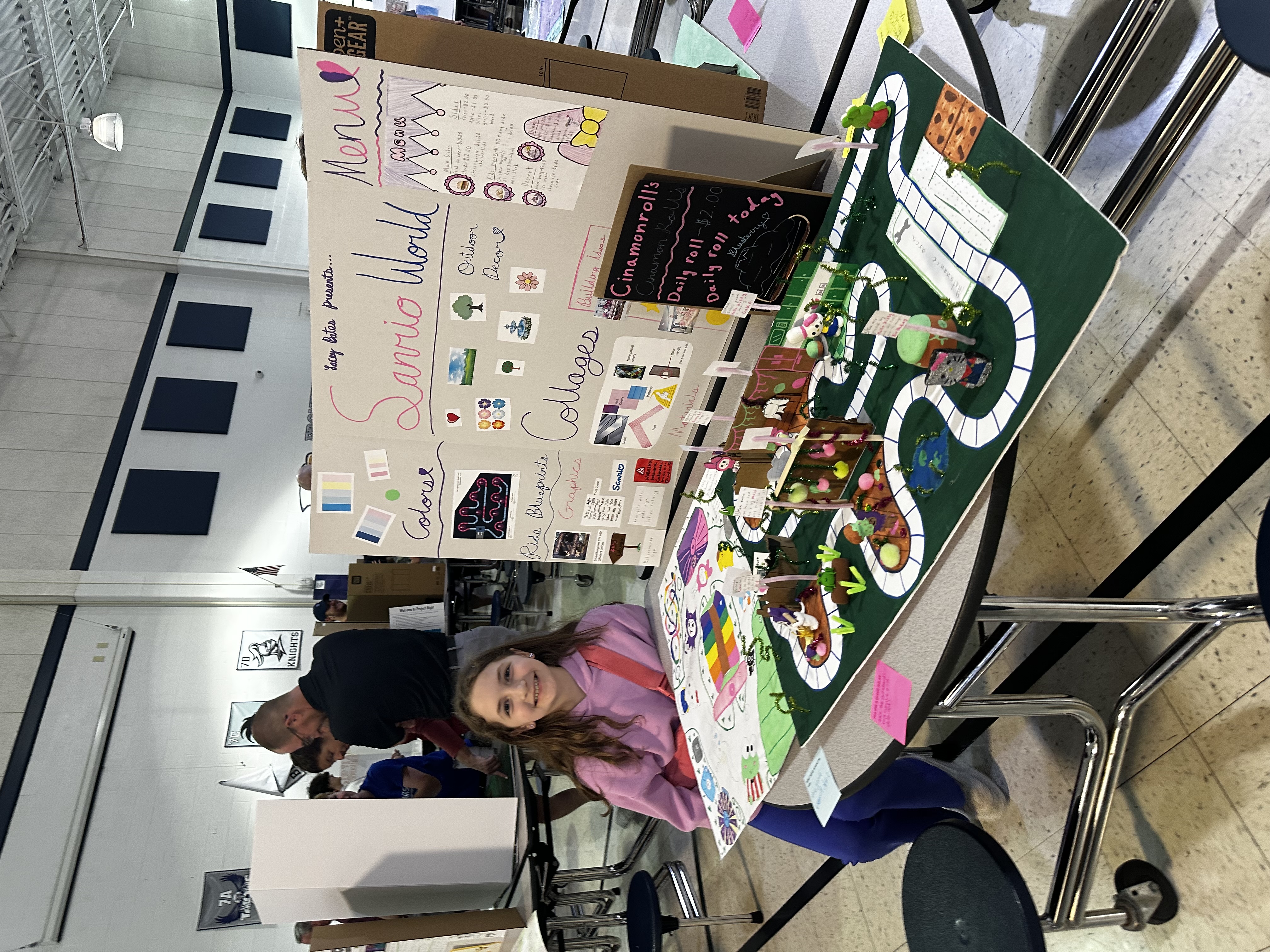 Students showing off their Amusement Park project at Frontier Middle's Independent Project Night