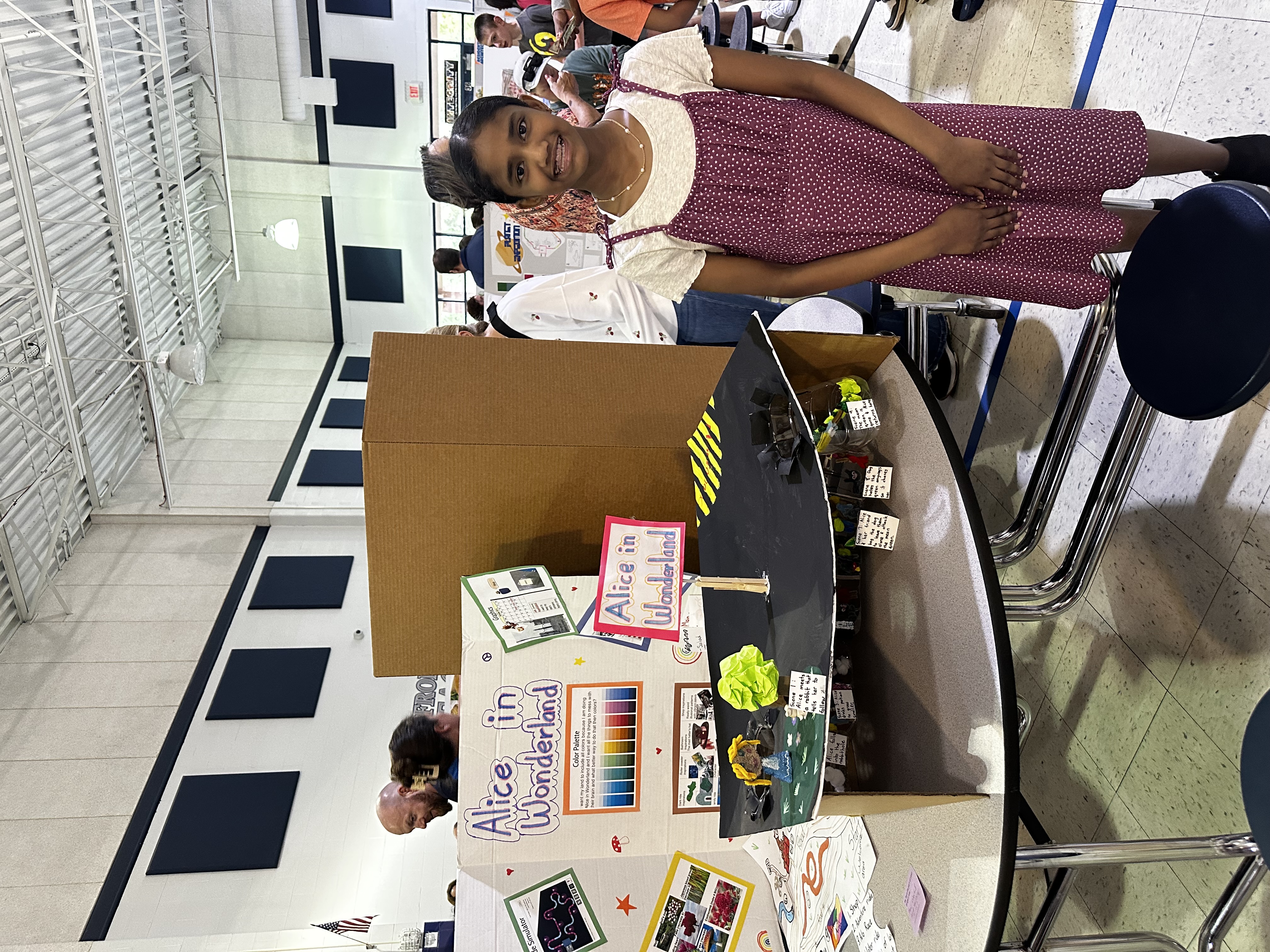 Students showing off their project at Frontier Middle's Independent Project Night