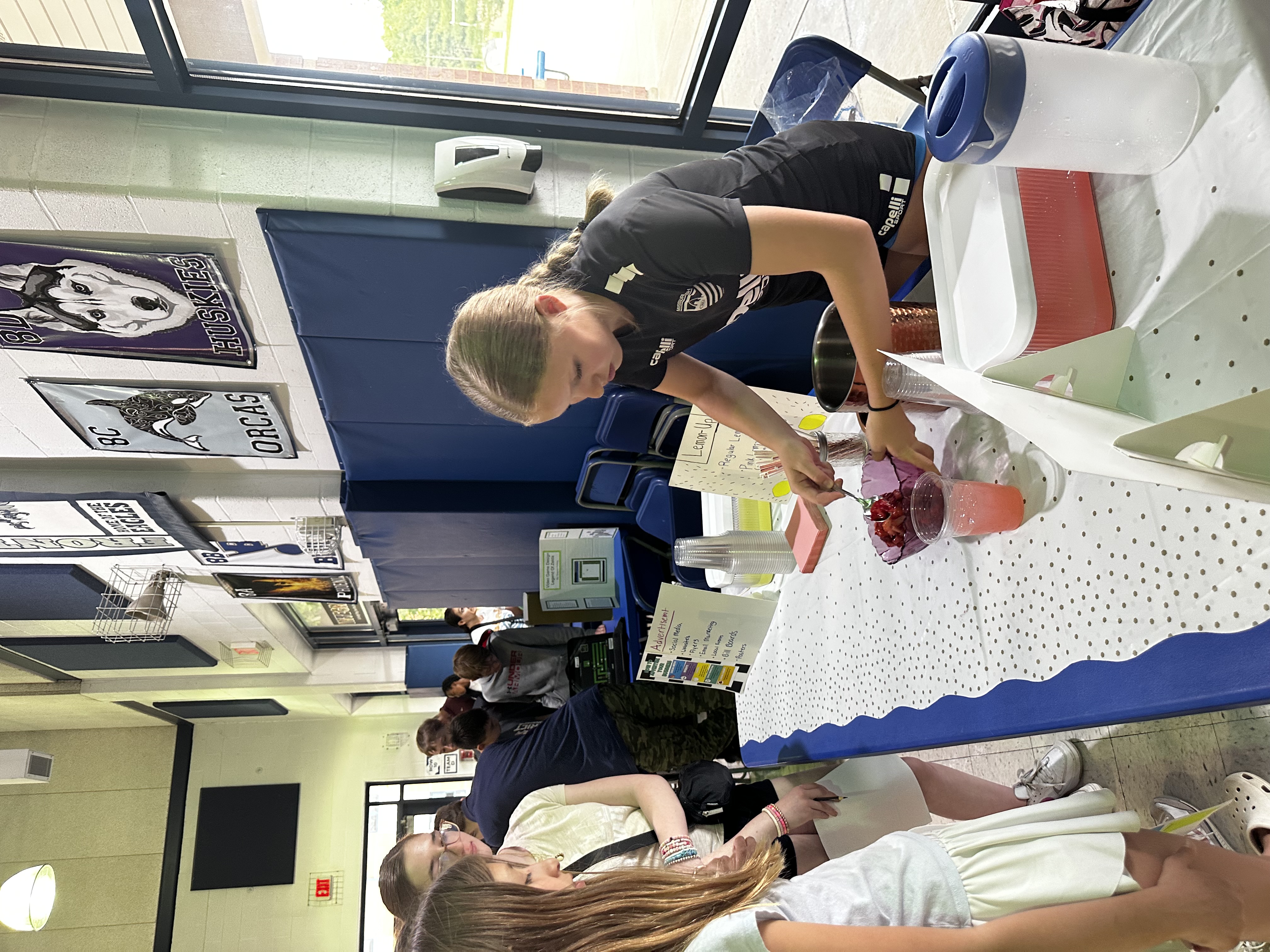 Students showing off their Food Frenzy Project at Frontier Middle's Independent Project Night