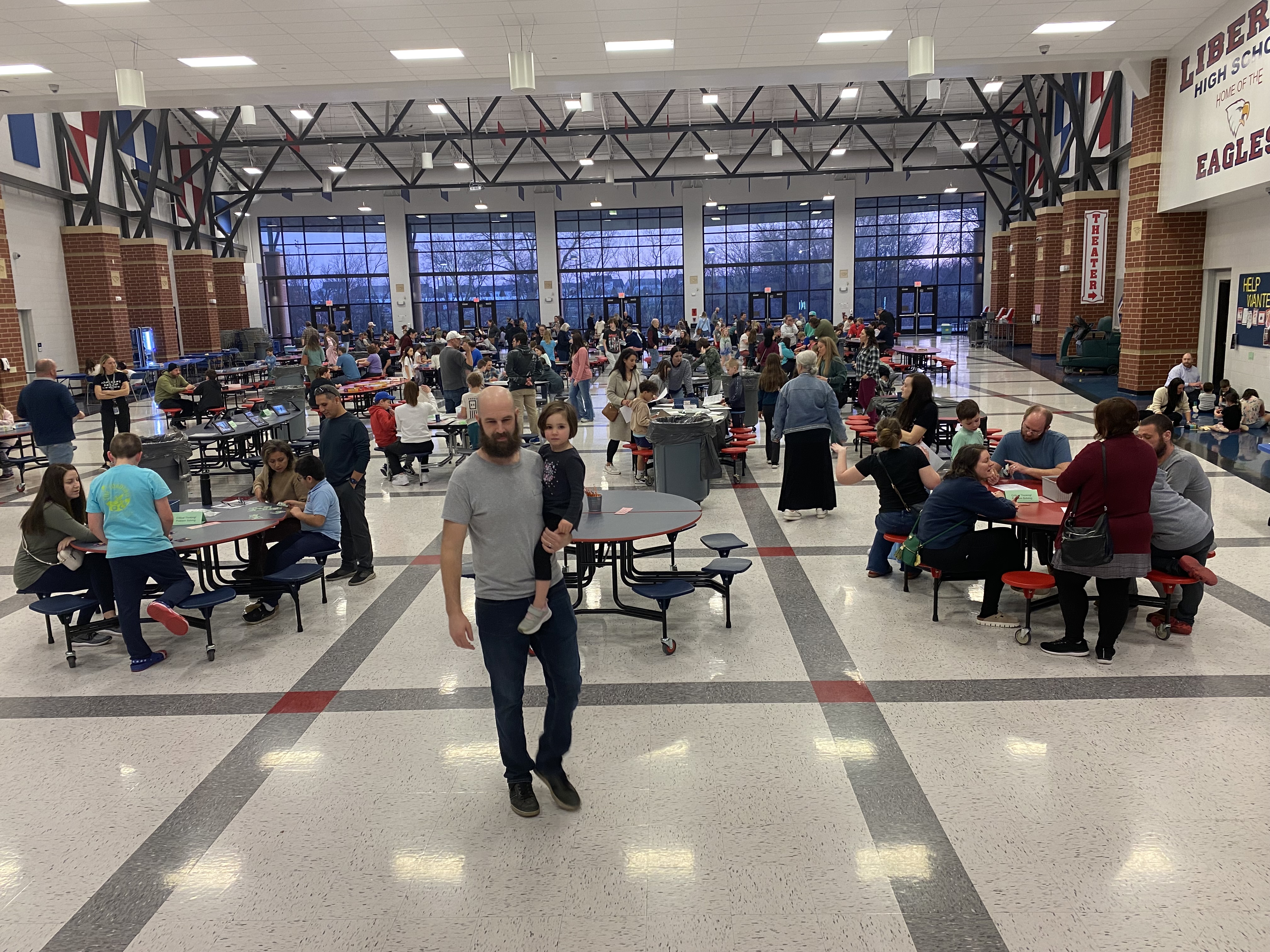 The cafeteria was full of fun-loving families at the Horizons Family Night