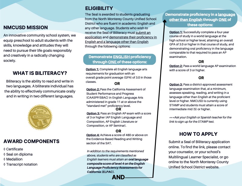 informational brochure on what the seal of biliteracy is