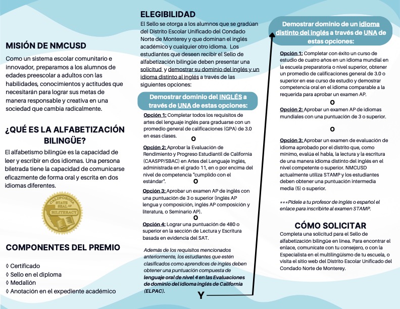 informational brochure on what the seal of biliteracy is