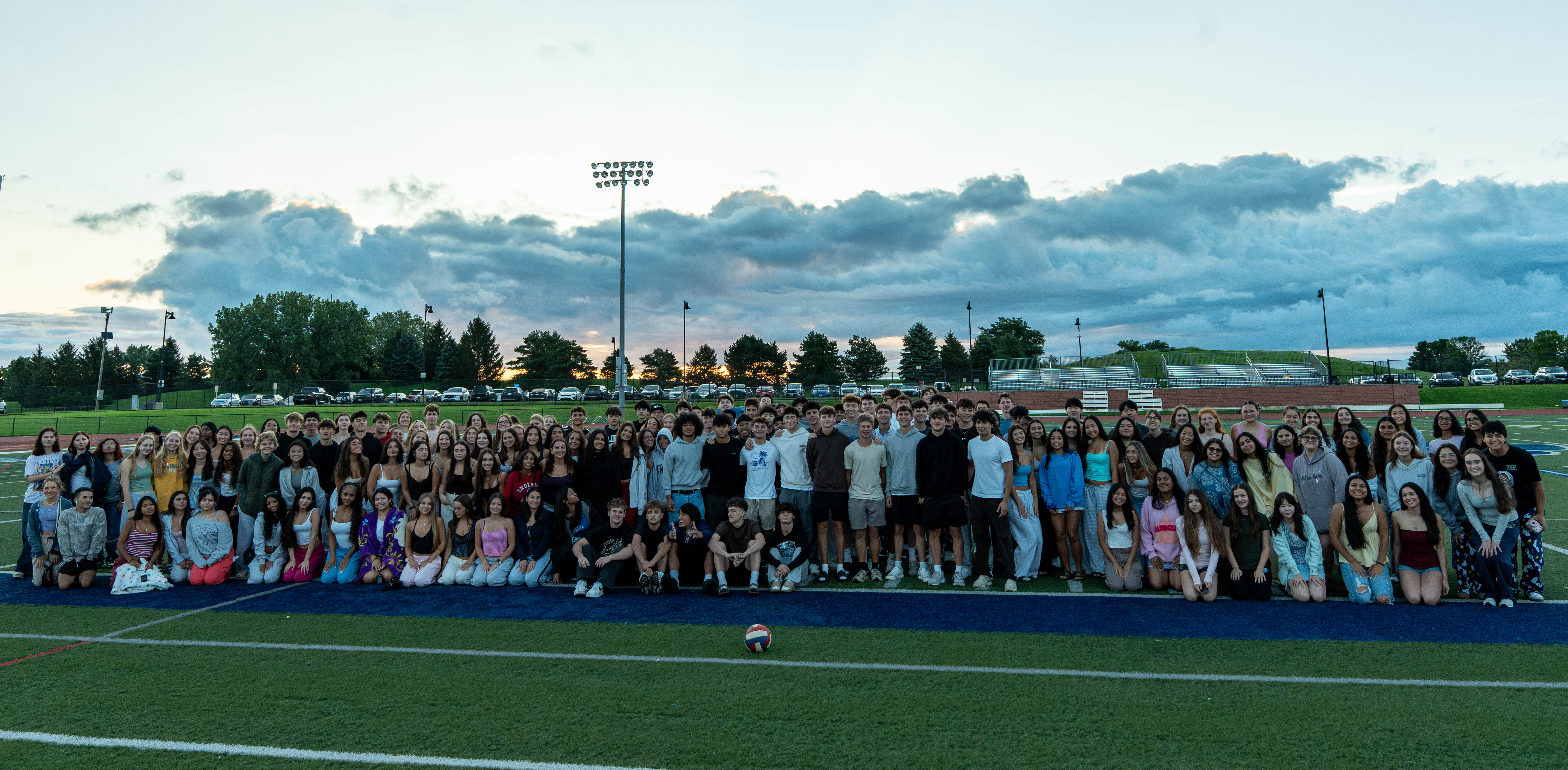 Senior Class of 2027 at Sunrise on the football field