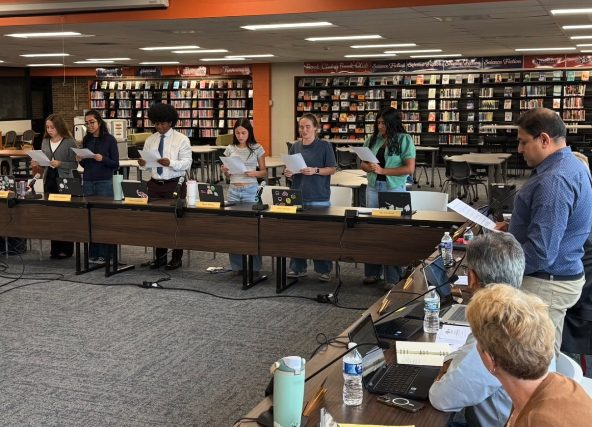 Six students taking the student board oath