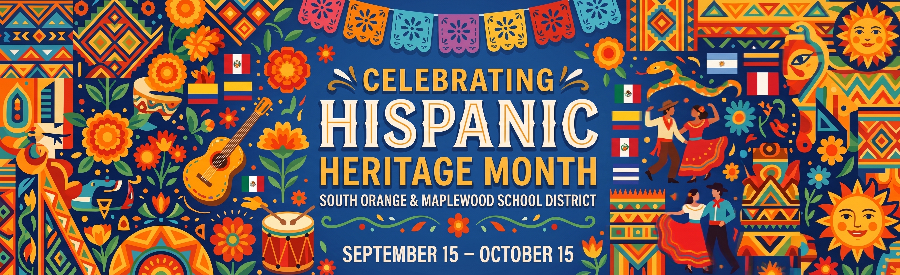 Bright Banner Celebrating Hispanic Heritage Month