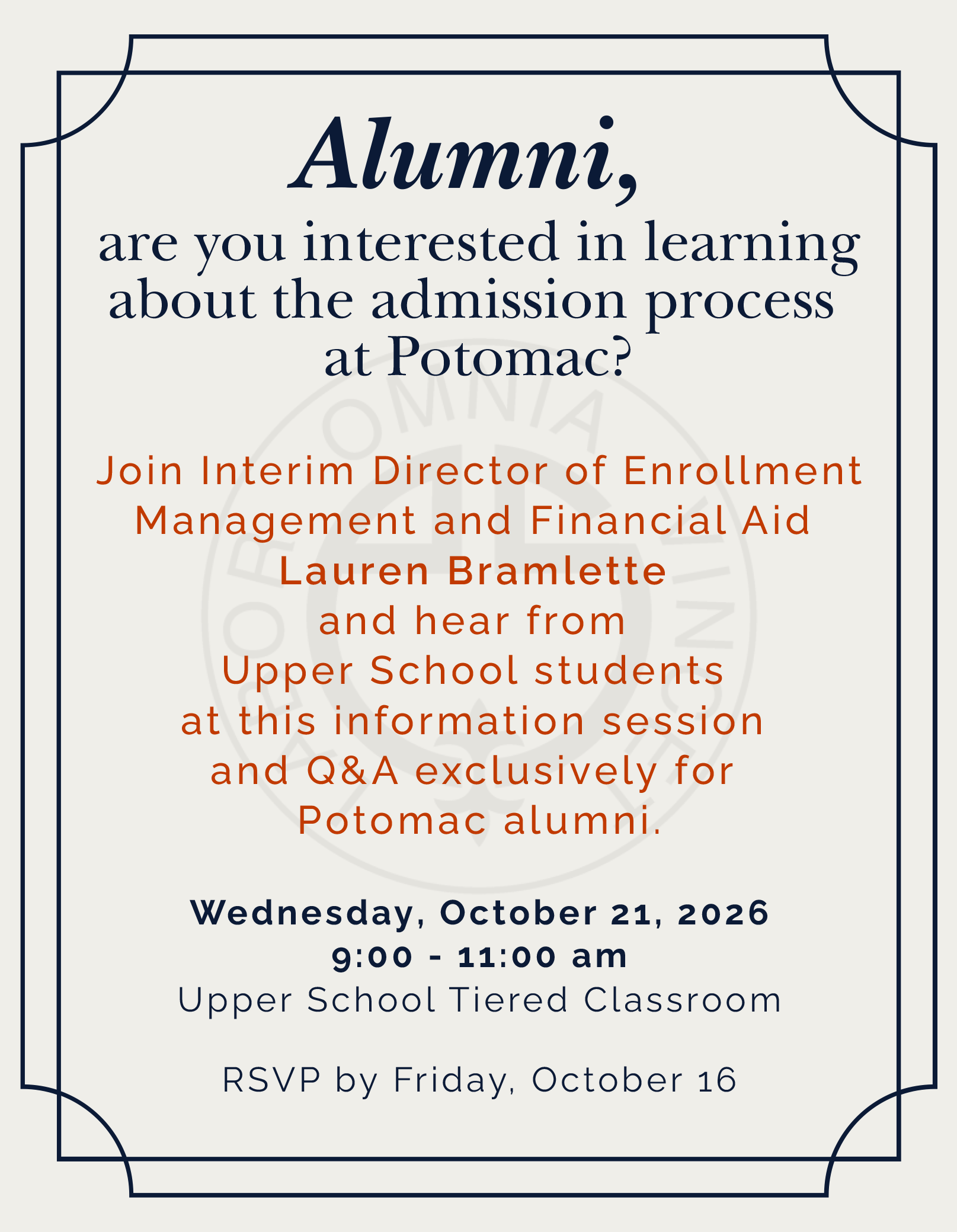 Alumni Admissions Event 2026