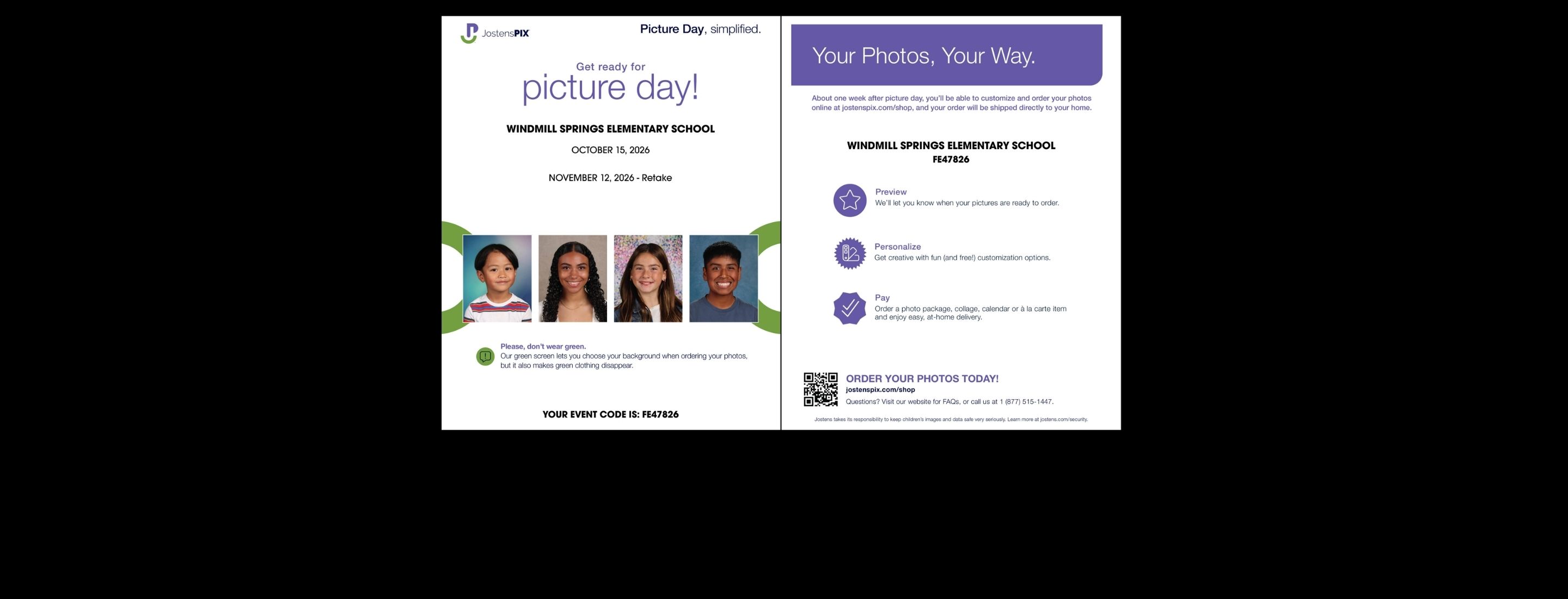 Flier with information about picture day