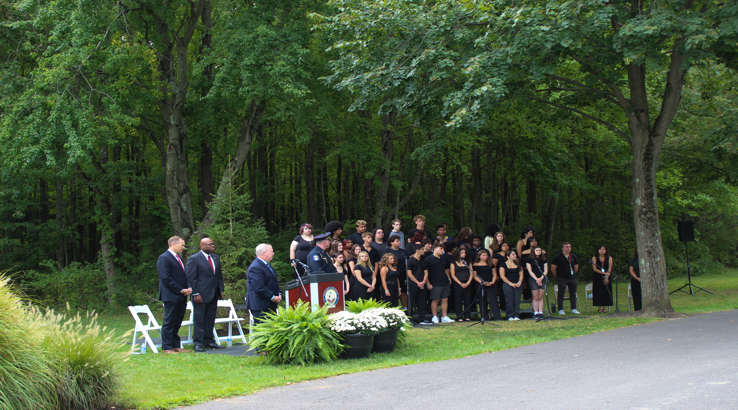 Choir students performing during a 9/11 Ceremony at Veteran's Park, Hamilton, NJ