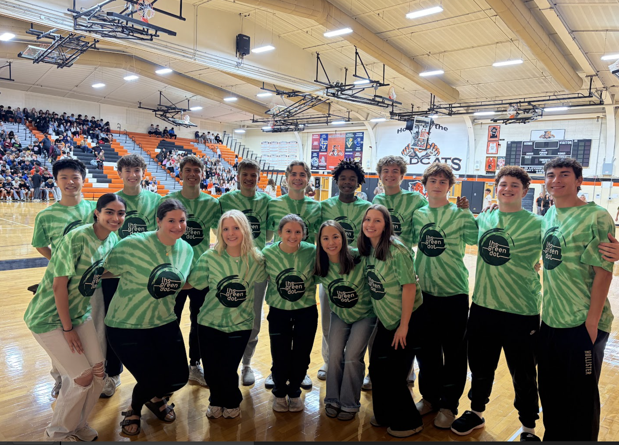 LHS Green Dot Leaders in the Main Gym