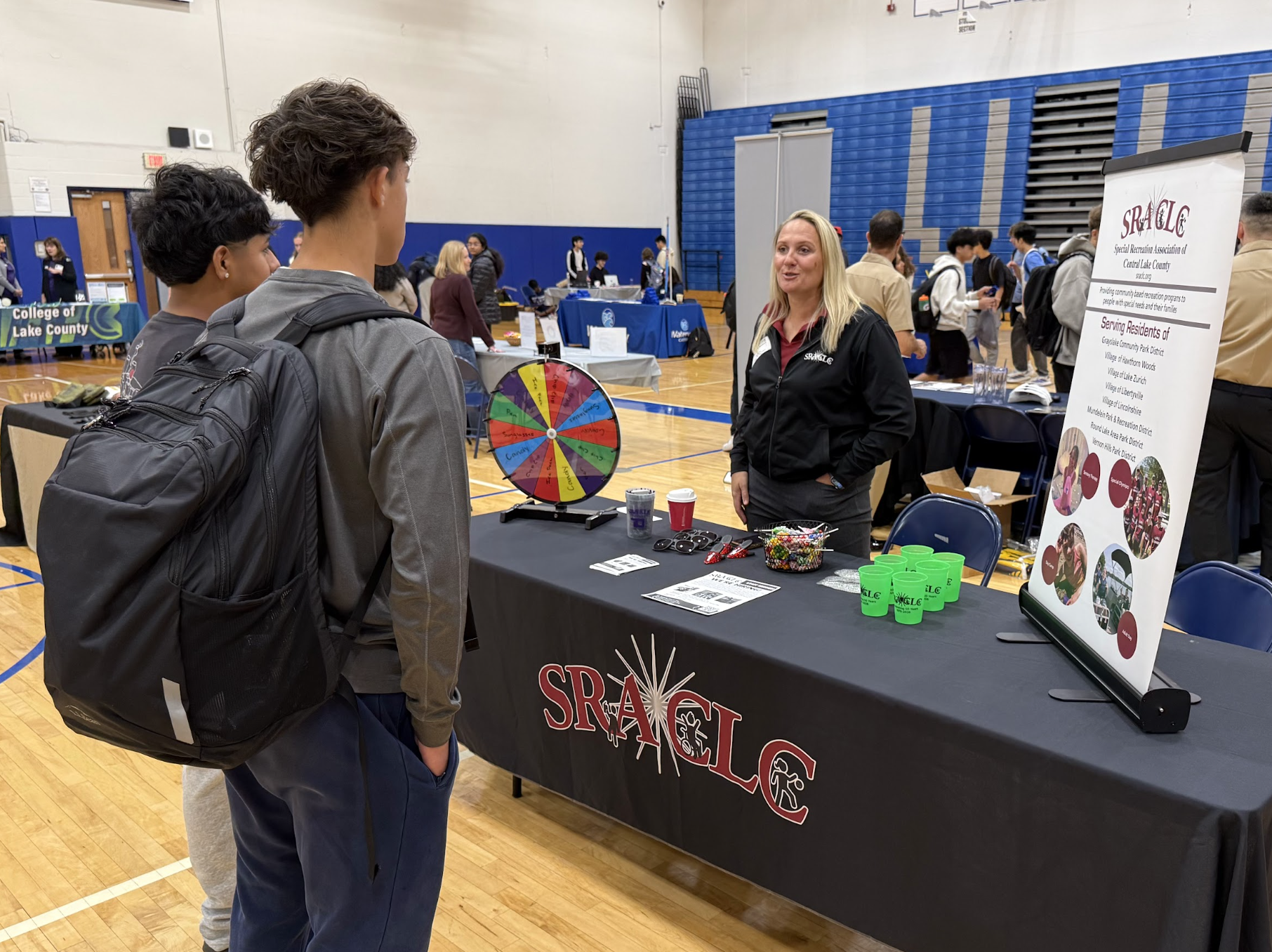 VHHS Students talking to a career fair representative