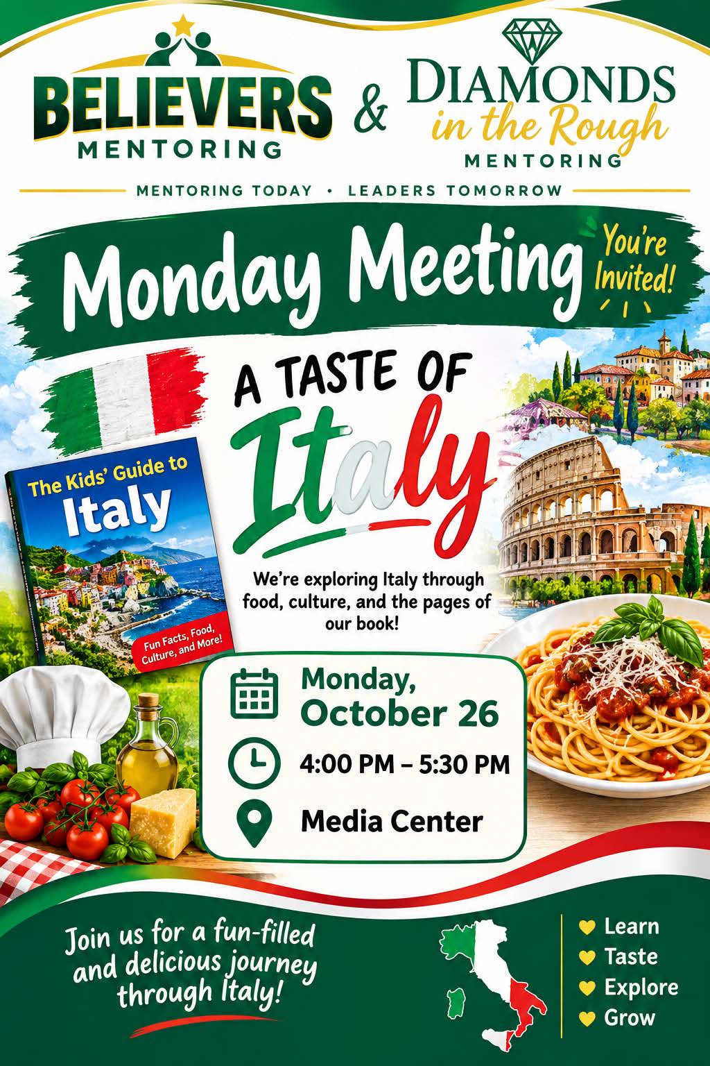 Tiered Leadership Development Programs Believers Mentoring Monday - A Taste of Italy | Media Centers