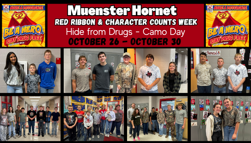 Red Ribbon & Character Counts Week - Camo Day | Post Details